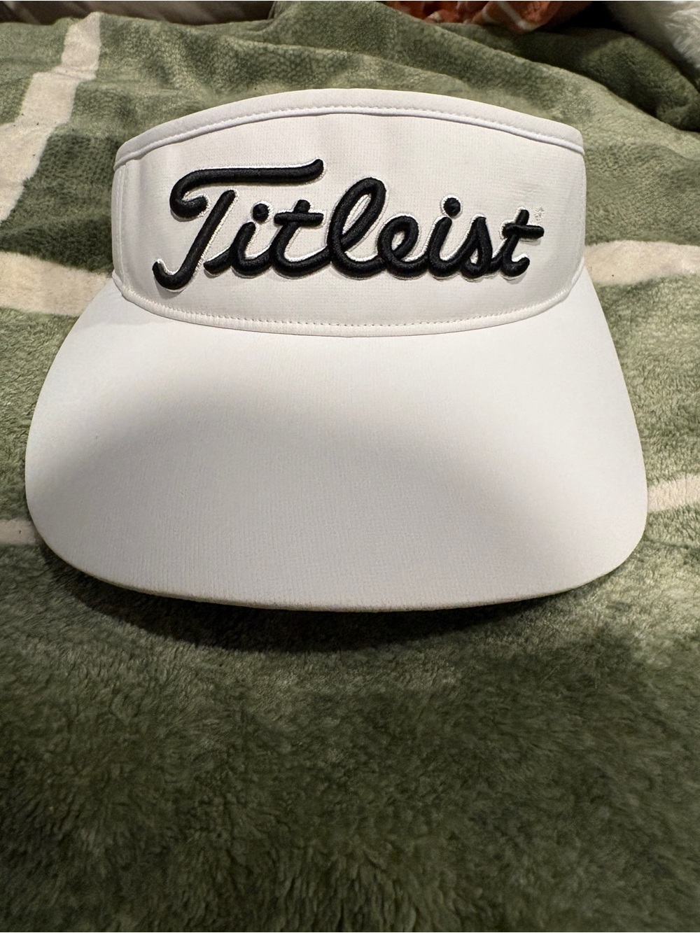 Titleist White Visor with Black Script Logo
